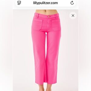 Lilly pulitzer Harleen high-rise crop jean in sun shell pink.NWOT